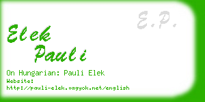 elek pauli business card